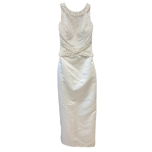 Demetrios Dresses & Skirts - Demetrios Elegant Beaded Column Wedding Dress Size 4